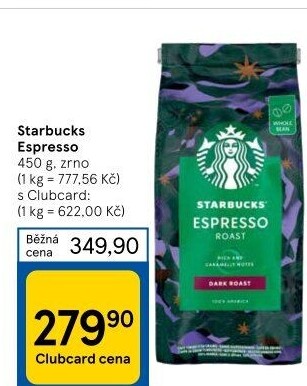Zrnková káva Espresso Starbucks