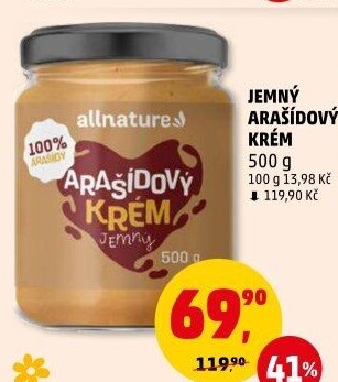 Arašídový krém Allnature