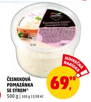 Česneková pomazánka se sýrem Gastro