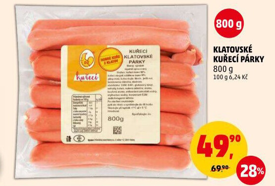 Kuřecí klatovské párky DZ Klatovy