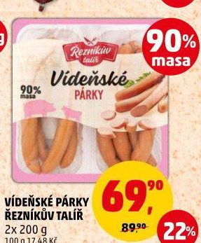 Párky vídeňské Řezníkův talíř