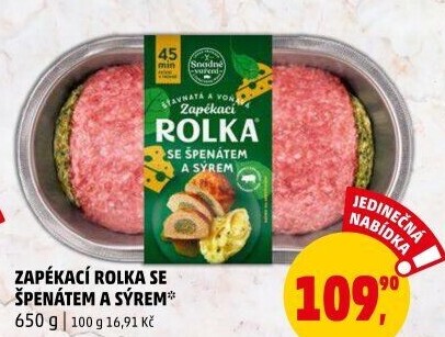 Rolka se špenátem a sýrem Snadné vaření Kostelecké uzeniny