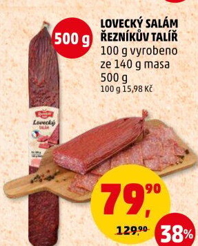 Salám lovecký Řezníkův talíř