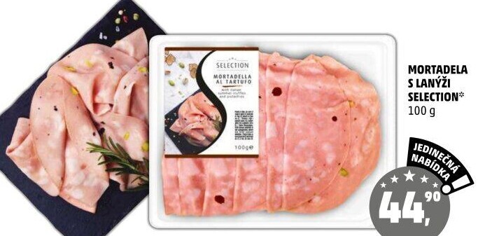 Salám Mortadella s lanýži Selection