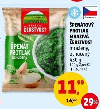 Špenátový protlak mražený Mrazivá Čerstvost