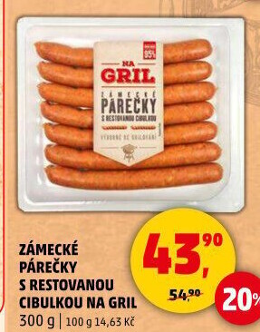 Zámecké párečky s restovanou cibulkou Na gril Penny