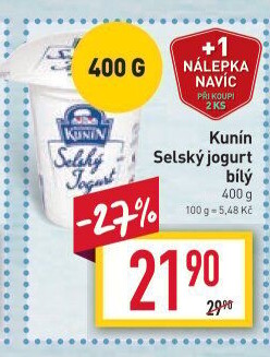 Bílý jogurt selský Kunín