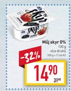 Dezert zakysaný ochucený Můj Skyr 0% Milko