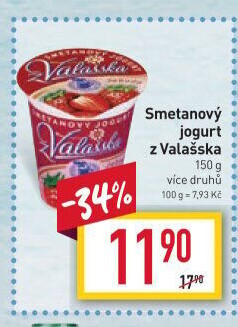 Jogurt smetanový ochucený z Valašska Mlékárna Valašské Meziříčí