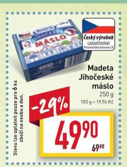 Máslo Jihočeské Madeta