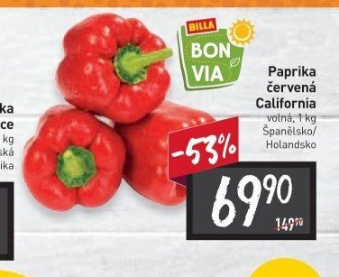 Paprika červená Billa Bonvia