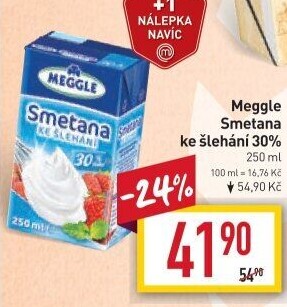 Smetana ke šlehání trvanlivá Meggle 30%