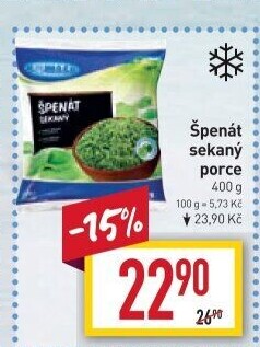 Špenát sekaný mražený Nowaco