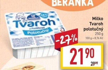 Tvaroh polotučný z Poděbrad Milko