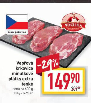 Vepřová krkovice bez kosti steak Vocílka