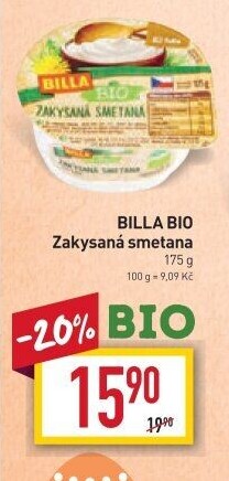 Zakysaná smetana Naše Bio Billa