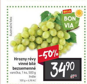 Hrozny bílé bezsemenné Billa Bonvia