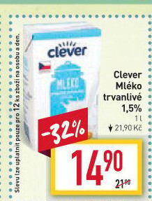 Mléko trvanlivé Clever - 1,5% polotučné