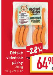Párky vídeňské dětské Bilbo