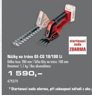 Aku nůžky na trávu Einhell Expert GE-CG 18/100