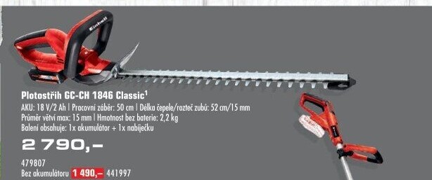 Aku plotostřih Einhell Classic GC-CH 1846 Li Kit