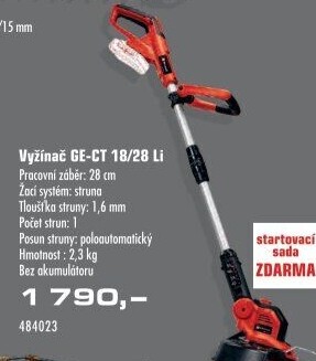 Aku vyžínač Einhell Expert GE-CT 18/28