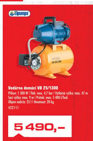 Domácí vodárna VB 25/1300 Elpumps