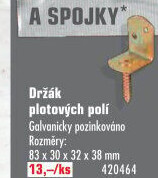 Držák plotových polí