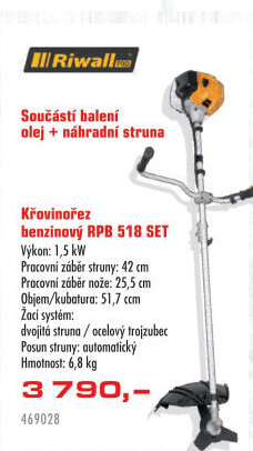 Křovinořez benzinový Riwall RPB518