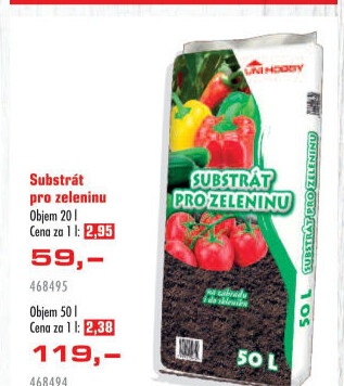 Substrát na zeleninu Uni Hobby