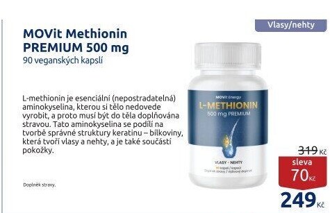 MOVit Methionin PREMIUM 500 mg