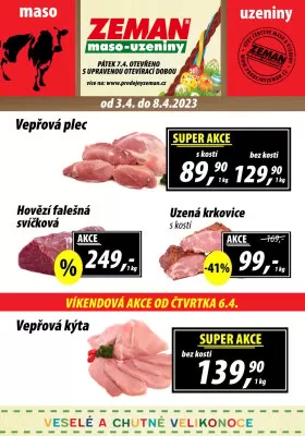 akční leták ZEMAN maso - uzeniny 3.4.2023-8.4.2023