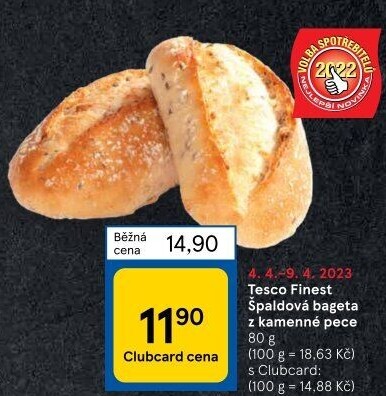 Bageta špaldová Tesco Finest
