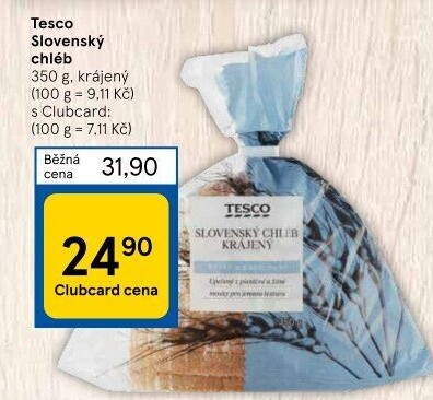 Chléb slovenský Tesco