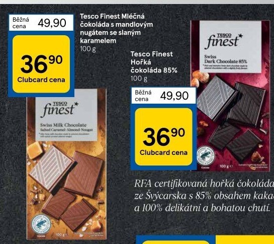 Čokoláda Tesco Finest