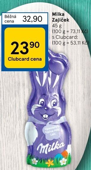 Čokoládový zajíc Milka