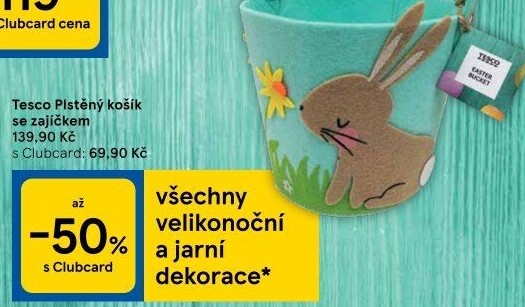 Dekorační plstěný košík Tesco