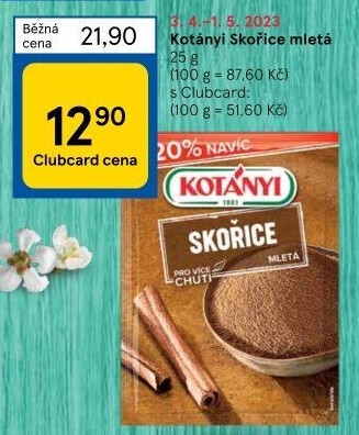 Koření Skořice mletá Kotányi