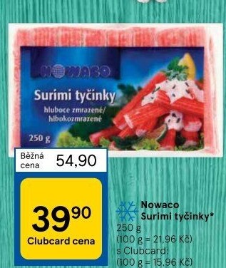 Krabí tyčinky mražené Nowaco