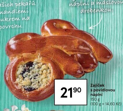 Pečivo s náplní ve tvaru zajíčka