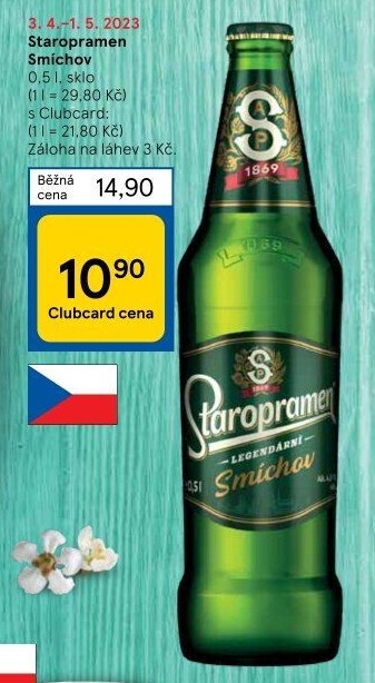 Pivo světlé výčepní 10° Smíchov Staropramen