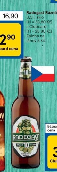 Pivo světlé výčepní Rázná 10° Radegast
