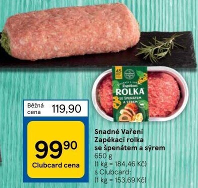 Rolka se špenátem a sýrem Snadné vaření Kostelecké uzeniny