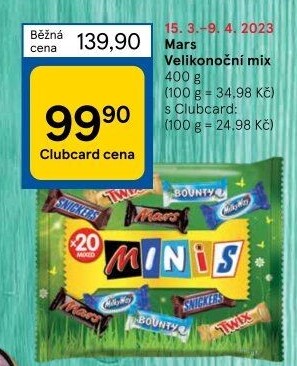 Tyčinky čokoládové Mix Minis Mars