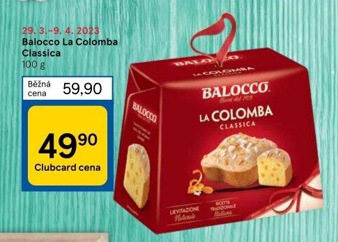 Bábovka Colomba Balocco