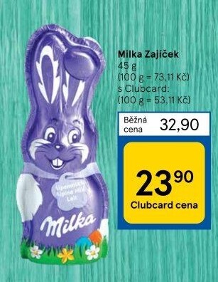 Čokoládový zajíc Milka