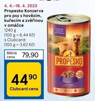 Konzerva pro psy Propesko