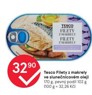 Makrela filety v oleji Tesco