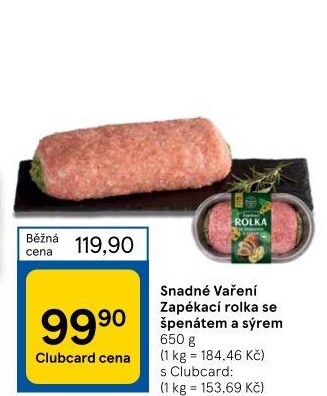 Rolka se špenátem a sýrem Snadné vaření Kostelecké uzeniny