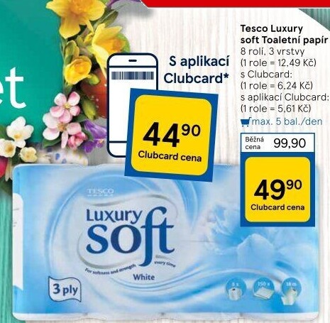Toaletní papír 3vrstvý Luxury Tesco